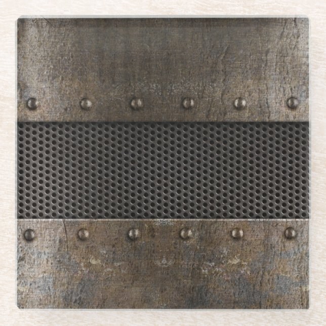 Posavasos De Vidrio Fondo del metal del Grunge (Anverso)