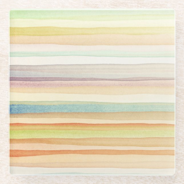 Posavasos De Vidrio Fondo diseñado del arte. Acuarela usada (Anverso)