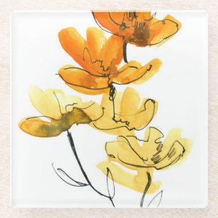 Posavasos De Vidrio Fondo floral abstracto