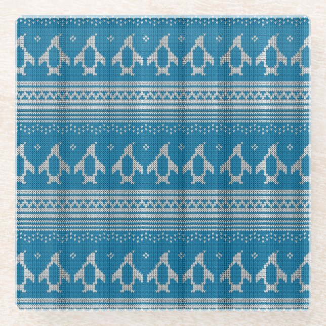 Posavasos De Vidrio Fondo hecho punto azul (Anverso)