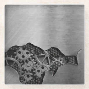 Posavasos De Vidrio Fondo metalizado con daño mecánico