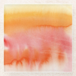 Posavasos De Vidrio Fondo pintado a mano 17 de la acuarela abstracta