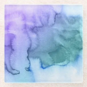 Posavasos De Vidrio Fondo pintado a mano 6 2 de la acuarela abstracta