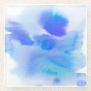 Posavasos De Vidrio Fondo pintado a mano de la acuarela abstracta