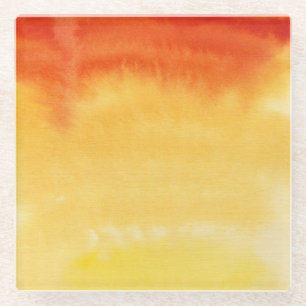 Posavasos De Vidrio Fondo pintado a mano de la acuarela abstracta. 2