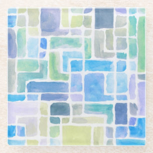 Posavasos De Vidrio Fondo pintado extracto de la acuarela