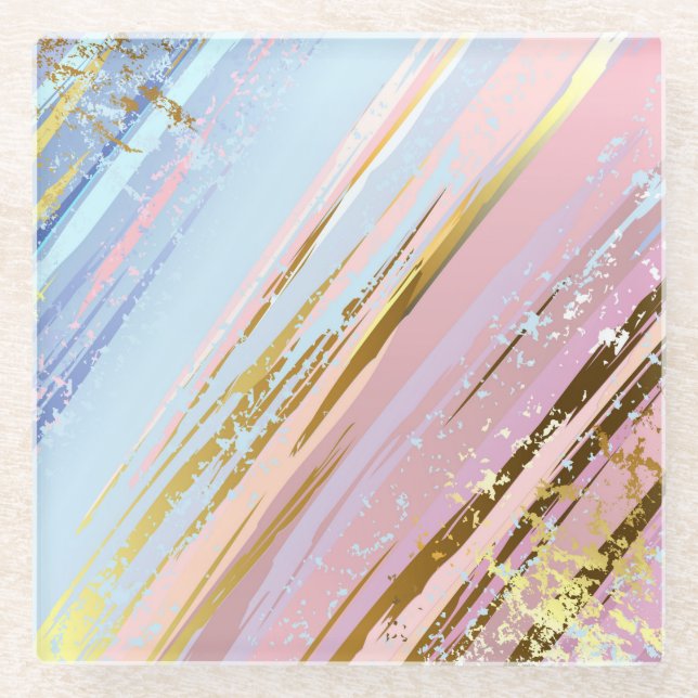 Posavasos De Vidrio Fondo rosa texturizado (Anverso)