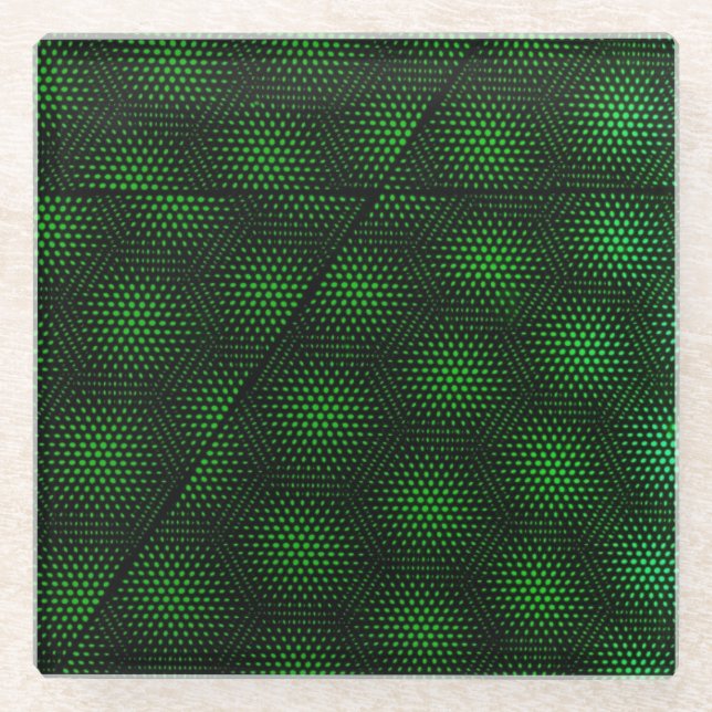 Posavasos De Vidrio Fondo verde abstracto (Anverso)