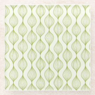 Posavasos De Vidrio Fondo verde del patrón vertical del ogo
