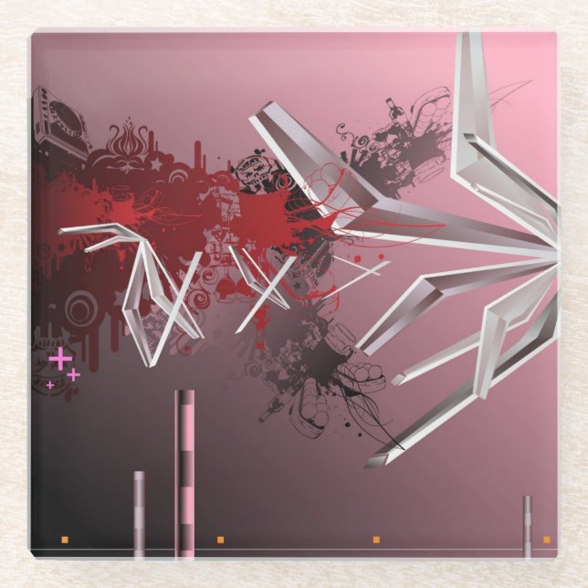 Posavasos De Vidrio Fondos del diseño (Anverso)