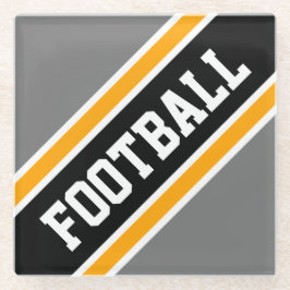 Posavasos De Vidrio FOOTBALL Atlético Rayos de Carreras Gris Negro