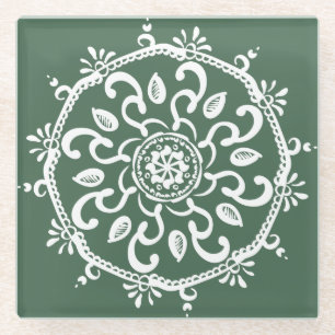 Posavasos De Vidrio Forest Mandala