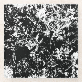 Posavasos De Vidrio Formación de hielo abstracto en blanco y negro