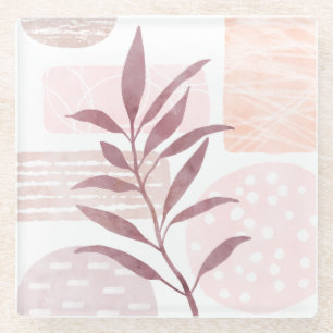 Posavasos De Vidrio Formas de acuarela de cálculo abstracto