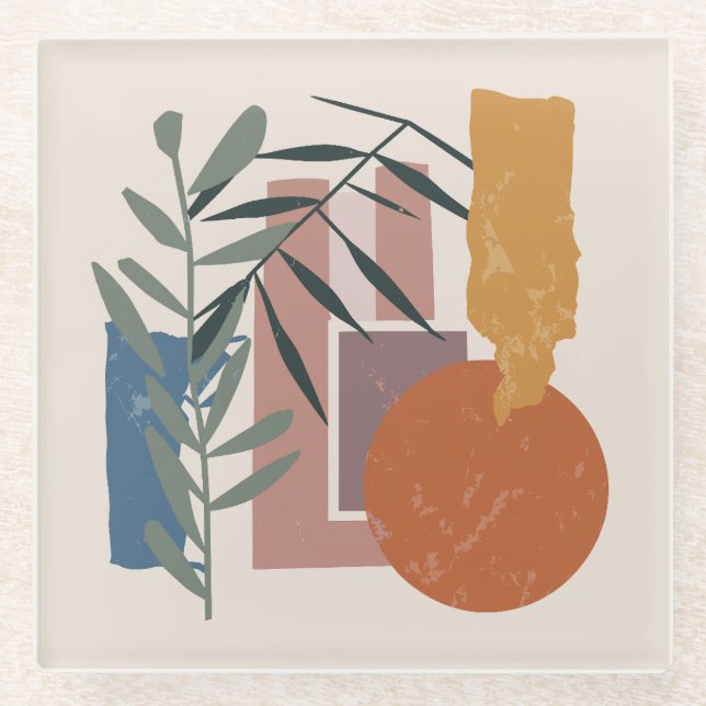 Posavasos De Vidrio Formas Y Palabras Ahumadas (Anverso)