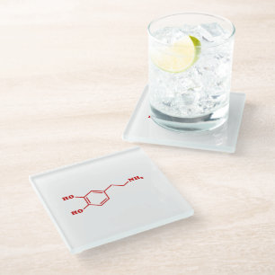 Posavasos De Vidrio Fórmula química molecular de dopamina