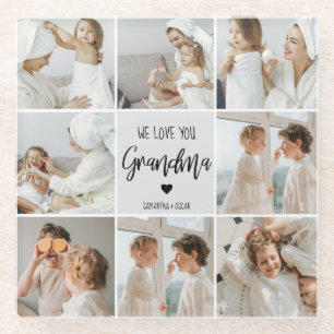 Posavasos De Vidrio Foto Collage Gray Te Ama Mejor Regalo
