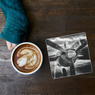 Posavasos De Vidrio Foto de avión, Aviación Divertida y Genial