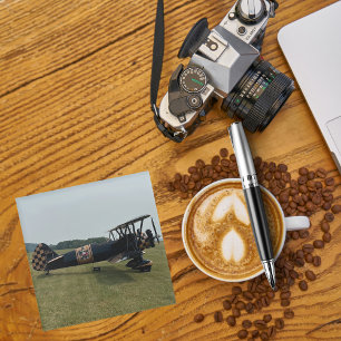 Posavasos De Vidrio Foto de avión divertida y genial, familia de pilot