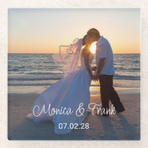 Posavasos De Vidrio Foto de boda personalizada