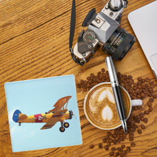 Posavasos De Vidrio Foto del avión, Guay Aviation Pilot Birday.