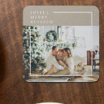 Posavasos De Vidrio Foto familiar moderna | Joyful Merry Blessed<br><div class="desc">Foto familiar moderna | Joyful Merry Blessed</div>