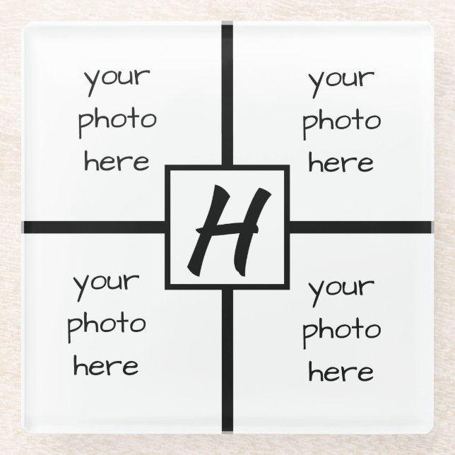Posavasos De Vidrio Foto Monogramada (Anverso)