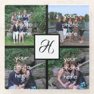 Posavasos De Vidrio Foto Monogramada