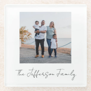 Posavasos De Vidrio Foto personalizada con texto estilo Instagram