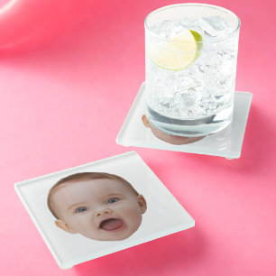 Posavasos De Vidrio Foto personalizada, Foto personalizada de cara