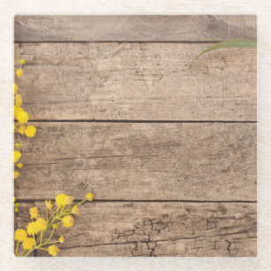 Posavasos De Vidrio Fotografía bursátil, concepto vintage estilizado.