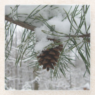 Posavasos De Vidrio Fotografía de la naturaleza del invierno de la ram
