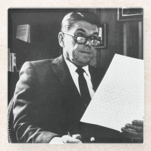Posavasos De Vidrio Fotografía de Ronald Reagan