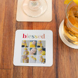 Posavasos De Vidrio Fotografía del Collage | Colorido regalo de vacaci<br><div class="desc">Celebra la alegría de la temporada navideña con nuestro Collage Photo Colorful Blessed Holiday Gift. Este impresionante y personalizado regalo es una manera sincera de compartir tu amor y bendiciones con amigos y familiares.Haz de esta temporada de vacaciones algo especial con un Collage Photo Colorful Blessed Holiday Gift de Zazzle....</div>