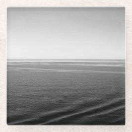 Posavasos De Vidrio Fotografía en blanco y negro del océano de terciop