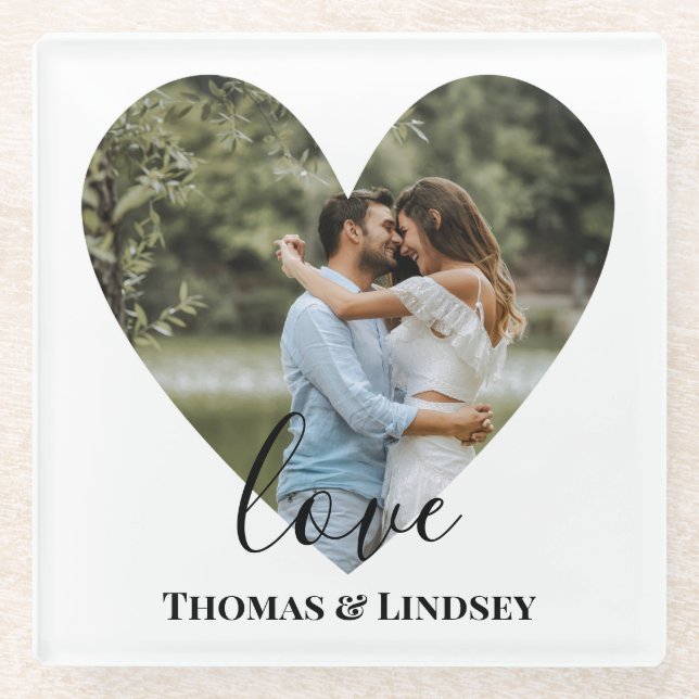 Posavasos De Vidrio Fotografía personalizada Fotocardiaca Frame Modern (Anverso)