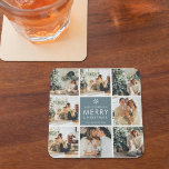 Posavasos De Vidrio Fotos de varias vacaciones | Feliz Navidad | Regal<br><div class="desc">Fotos de vacaciones en Collage | Feliz Navidad | Regalo</div>