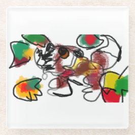 Posavasos De Vidrio Fox en otoño esperando