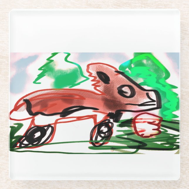 Posavasos De Vidrio Fox en primavera (Anverso)