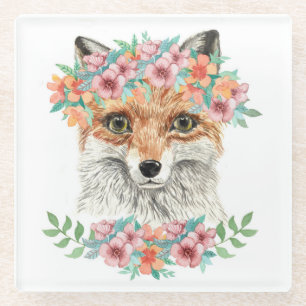 Posavasos De Vidrio Fox floral
