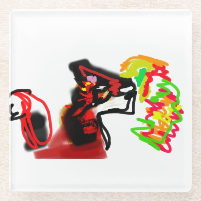 Posavasos De Vidrio Fox playing now autumn  (Anverso)