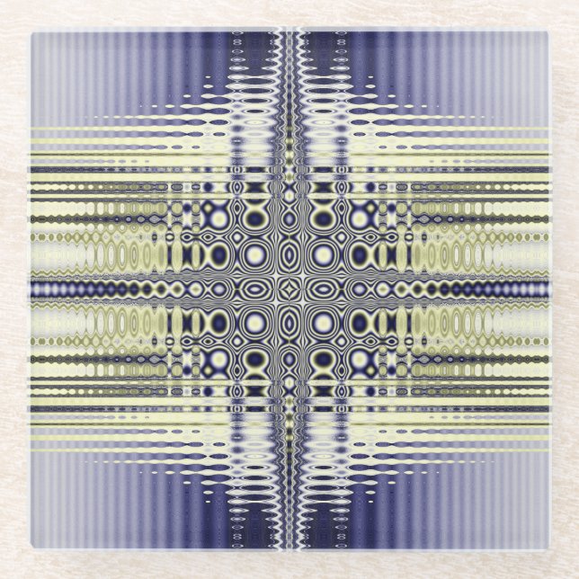 Posavasos De Vidrio Fractal de color de ilusión óptica (Anverso)