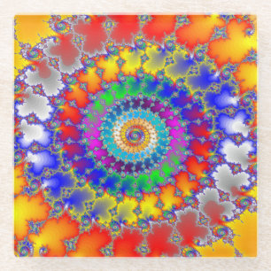 Posavasos De Vidrio Fractal psicodélico