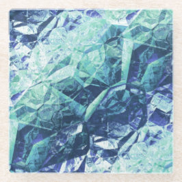 Posavasos De Vidrio fragmentos de recuerdos - cobalto y menta :