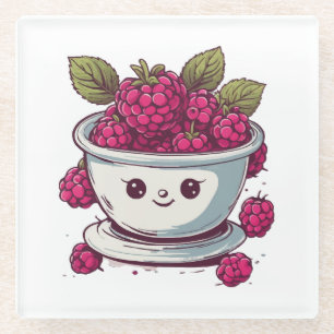 POSAVASOS DE VIDRIO FRAMBUESA ADORABLE