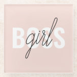 Posavasos De Vidrio Frase del jefe del Chica rosado Pastel moderno<br><div class="desc">Frase del jefe del Chica rosado Pastel moderno</div>