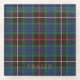 Posavasos De Vidrio Fraser Clan Tartan Glass Coaster