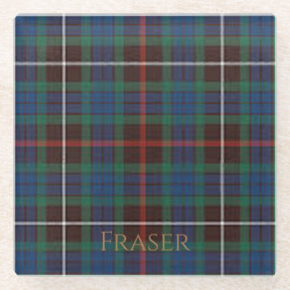 Posavasos De Vidrio Fraser Clan Tartan Glass Coaster