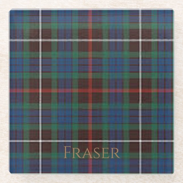Posavasos De Vidrio Fraser Clan Tartan Glass Coaster (Anverso)