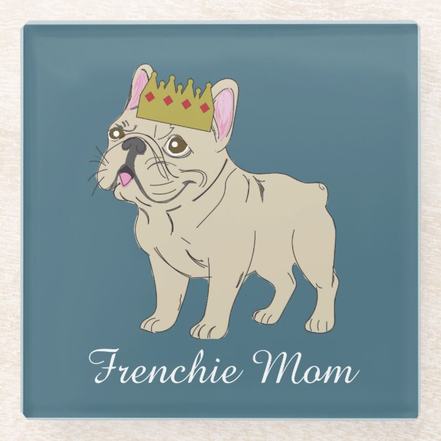 Posavasos De Vidrio Frenchie Mom (Anverso)